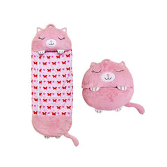 SAC DE DORMIT 2 IN 1 PISICUTA CHARLOTTE, PLIABIL, PORTABIL,137X50CM, ROZ, 3-8 ANI, WJ6141-A