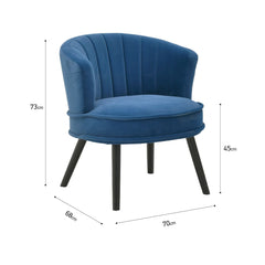 Scaun catifea albastru 70x68x73/45