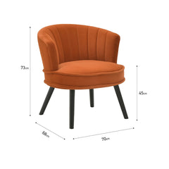 Scaun catifea portocaliu 70x68x73/45