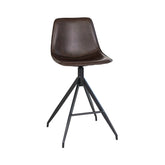 Hectarul - Scaun de bar maro din piele artificiala si otel Monaco House Nordic