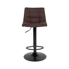 Scaun de bar maro inchis/negru din catifea poliester si otel Middelfart House Nordic