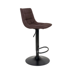 Scaun de bar maro inchis/negru din catifea poliester si otel Middelfart House Nordic