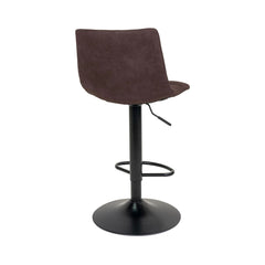 Scaun de bar maro inchis/negru din catifea poliester si otel Middelfart House Nordic