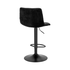 Scaun de bar negru/negru din catifea poliester si metal Middelfart House Nordic