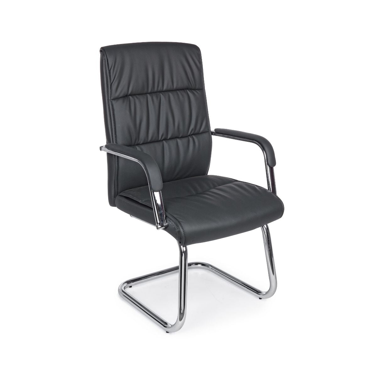 Scaun de birou gri inchis din piele sintetica si otel Sydney Bizzotto, 1, hectarul.ro