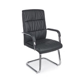 Hectarul - Scaun de birou gri inchis din piele sintetica si otel Sydney Bizzotto