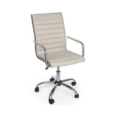 Hectarul - Scaun de birou taupe din piele sintetica si otel Perth Bizzotto