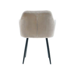 Scaun tip fotoliu living/ dining, taupe, tapiserie catifea, cadru metalic, fix, 62x58x82, Velvet Old