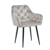 Hectarul - Scaun tip fotoliu living/ dining, taupe, tapiserie catifea, cadru metalic, fix, 62x58x82, Velvet Old