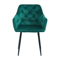Scaun tip fotoliu living/ dining, verde, tapiserie catifea, cadru metalic, fix, 62x58x82, Velvet Old
