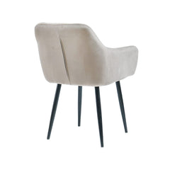 Scaun tip fotoliu living/ dining, bej, tapiserie catifea, cadru metalic, fix, 62x58x82, Velvet Old