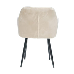 Scaun tip fotoliu living/ dining, bej, tapiserie catifea, cadru metalic, fix, 62x58x82, Velvet Old