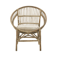 Scaun de dining din bambus, cu perna pentru sezut, Exotique Inart