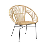 Hectarul - Scaun de dining din metal si ratan, Exotique Inart