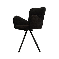 Scaun de dining rotativ, gri, din material textil si cadru metalic Papilio