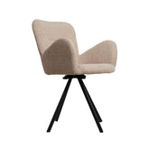 Hectarul - Scaun de dining rotativ, taupe, din material textil si cadru metalic Papilio