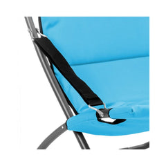 Scaun de terasa/gradina tip sezlong, albastru, din otel si poliester