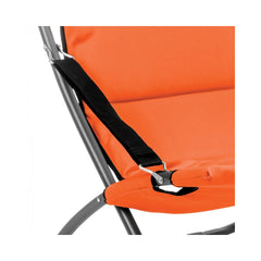 Scaun de terasa/gradina tip sezlong, portocaliu, din otel si poliester