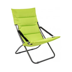 Scaun de terasa/gradina tip sezlong, verde lime, din otel si poliester