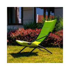 Scaun de terasa/gradina tip sezlong, verde lime, din otel si poliester