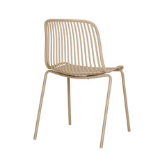 Scaun de living bej nisipiu din polipropilena si metal Klara