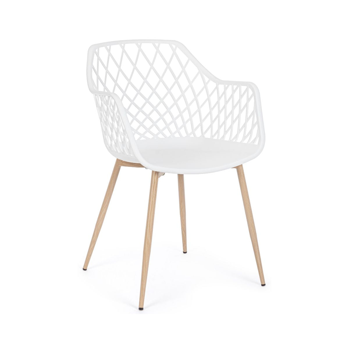 Scaun dining alb din polipropilena si metal Optik Bizzotto, 1, hectarul.ro