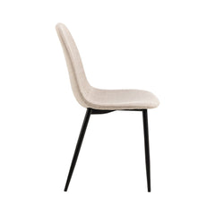 Scaun dining bej din textil si metal Celia Actona