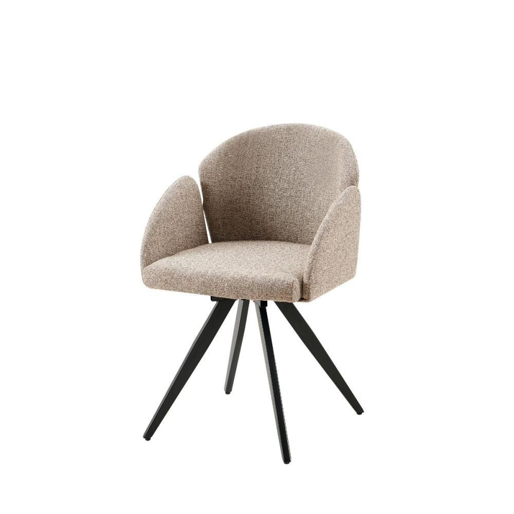 Scaun dining rotativ, bej , tapiserie textil si cadru metalic, 60x84x61 cm Noran DC53, 1, hectarul.ro