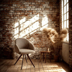 Scaun dining rotativ, bej , tapiserie textil si cadru metalic, 60x84x61 cm Noran DC53