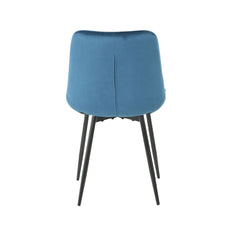 Pachet 3+1 Scaun dining albastru cu cadru metalic fix si sezut textil Lisse A866 HARO