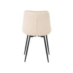 Pachet 3+1 Scaun dining bej cu cadru metalic fix si sezut textil Lisse A866 HARO