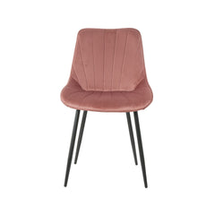 Scaun dining roz prafuit cu cadru metalic fix si sezut textil, 60x60x80 cm, Lisse A866 HARO