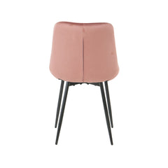 Pachet 3+1 Scaun dining roz prafuit cu cadru metalic fix si sezut textil, Lisse A866 HARO