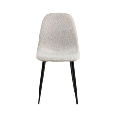 Scaun dining gri deschis din textil si metal Celia Actona