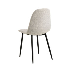 Scaun dining gri deschis din textil si metal Celia Actona