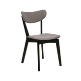 Hectarul - Scaun dining gri din lemn si textil Roxby Actona