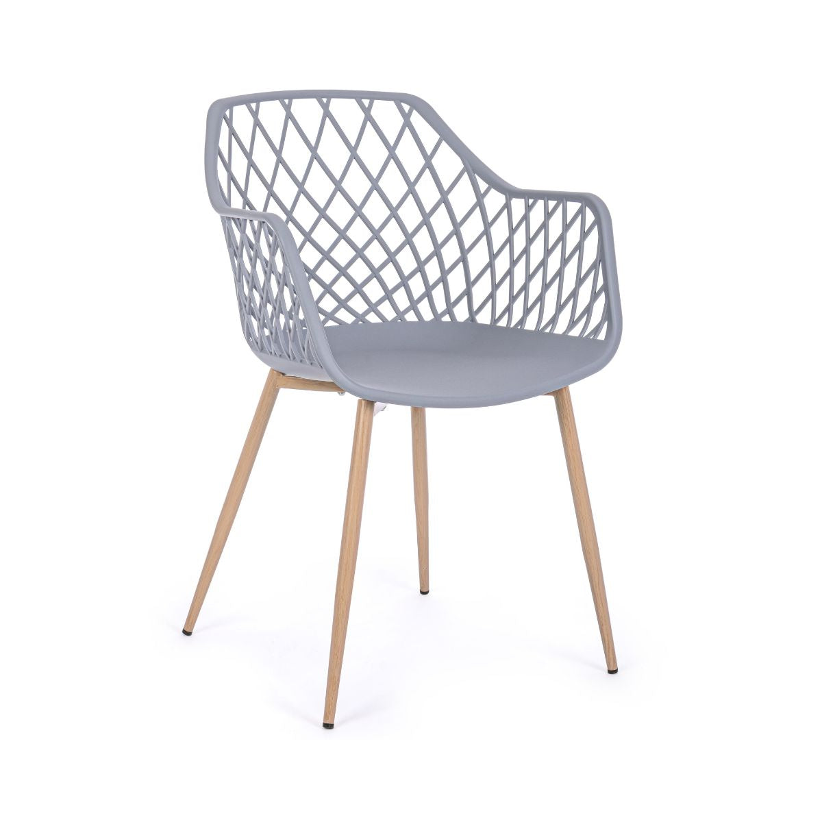 Scaun dining gri din polipropilena si metal Optik Bizzotto, 1, hectarul.ro