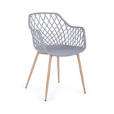 Hectarul - Scaun dining gri din polipropilena si metal Optik Bizzotto