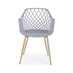 Scaun dining gri din polipropilena si metal Optik Bizzotto