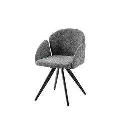 Scaun dining rotativ, gri heather, tapiserie textil si cadru metalic, 60x84x61 cm Noran DC53