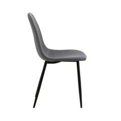 Scaun dining gri inchis din textil si metal Celia Actona