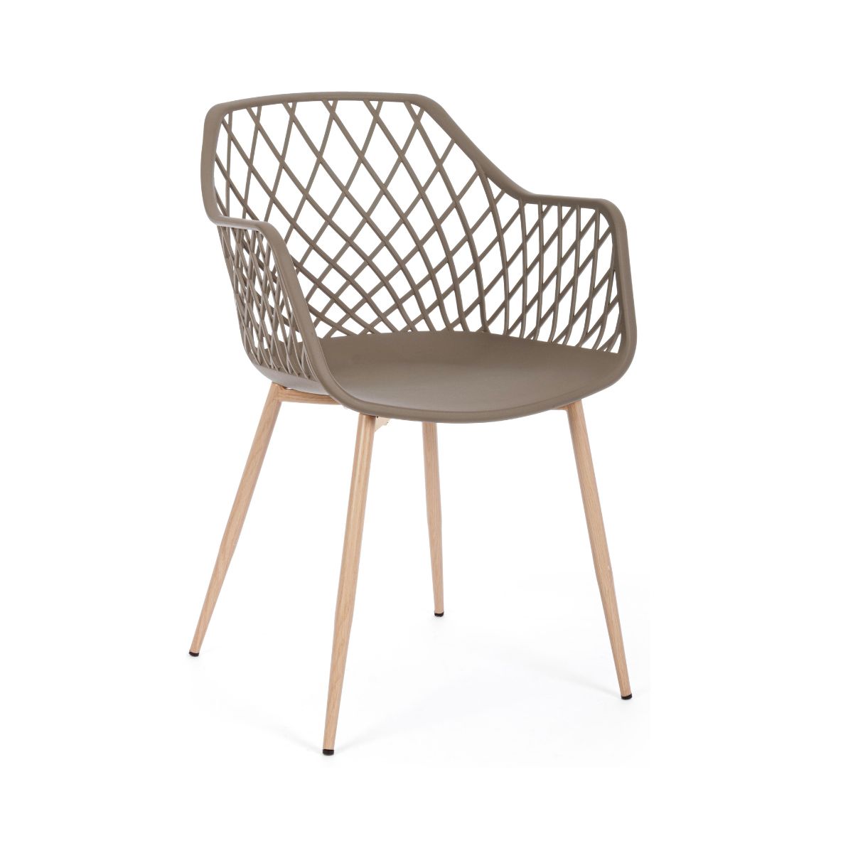 Scaun dining maro din polipropilena si metal Optik Bizzotto, 1, hectarul.ro