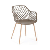 Hectarul - Scaun dining maro din polipropilena si metal Optik Bizzotto