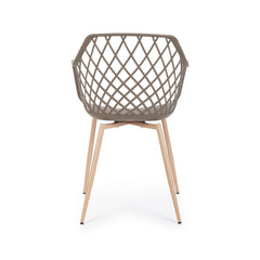 Scaun dining maro din polipropilena si metal Optik Bizzotto