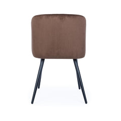 Scaun dining maro-ruginiu/negru din catifea poliester si otel Queen Bizzotto