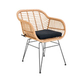 Hectarul - Scaun dining maro/negru din poliratan Trieste House Nordic