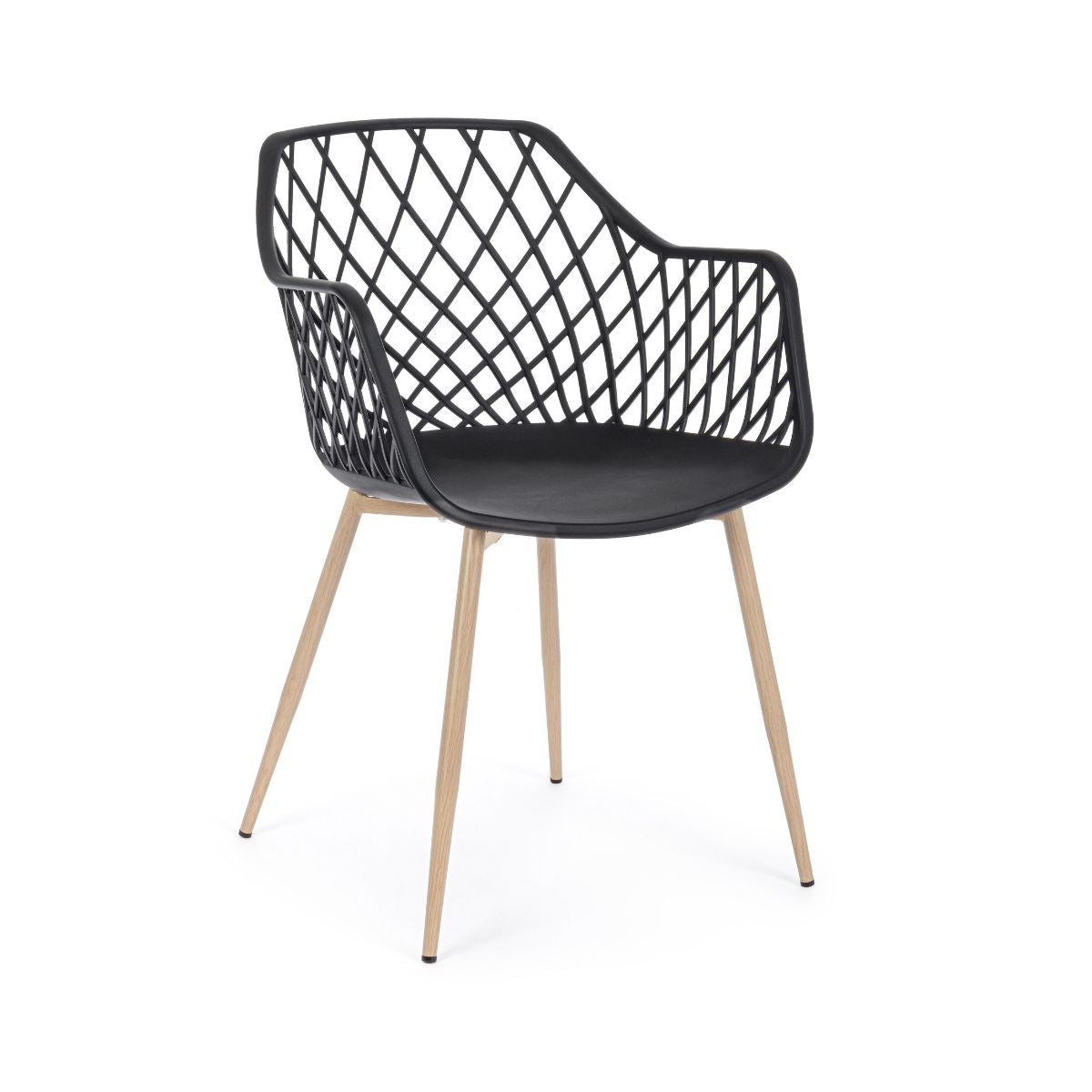 Scaun dining negru din polipropilena si metal Optik Bizzotto, 1, hectarul.ro