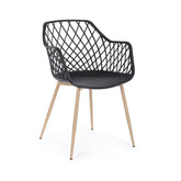 Hectarul - Scaun dining negru din polipropilena si metal Optik Bizzotto