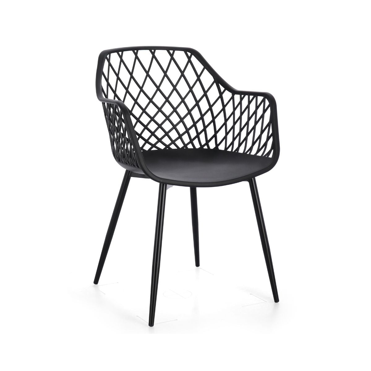 Scaun dining negru/negru din polipropilena si metal Optik Bizzotto, 1, hectarul.ro