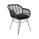 Hectarul - Scaun dining negru/negru din poliratan Trieste House Nordic